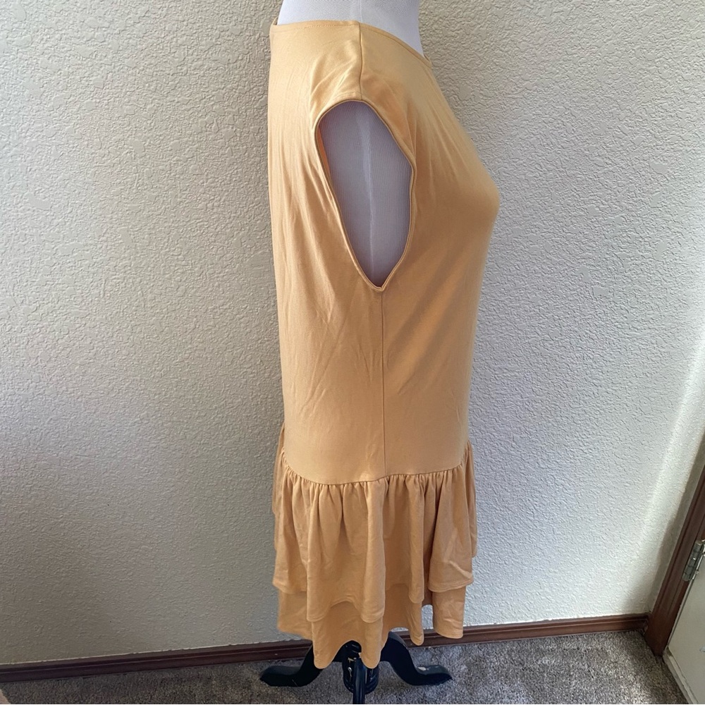 Wilfred Aritzia Bloomsbury Apricot Peach Sleeveless Ruffle Dress Tiered Skirt - Picture 5 of 10